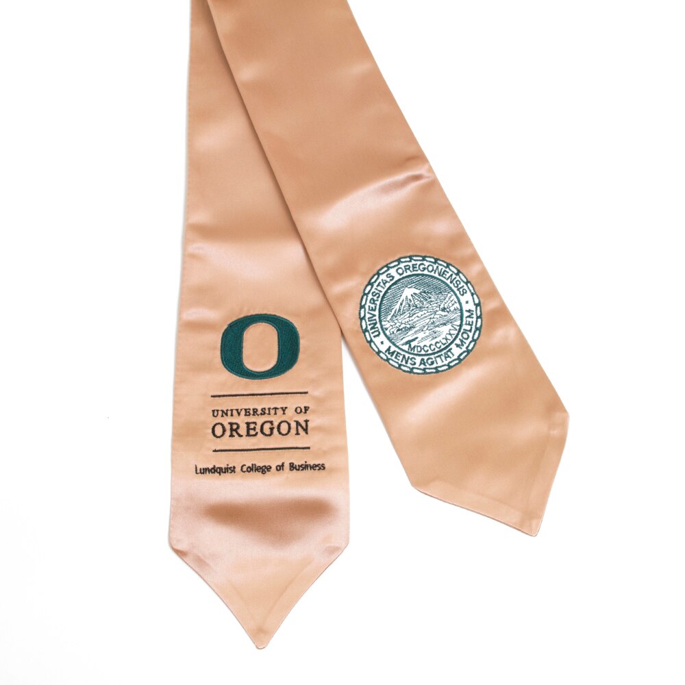 Classic Oregon O, Josten's, Stole of Gratitude, Grad, Degree Stole, 118830, Lundquist College of Business